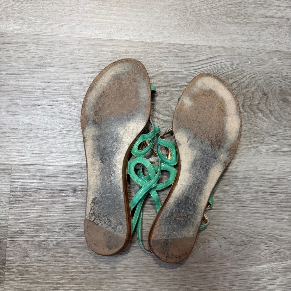 Kate Spade Emerald and Tan Strappy Sandals - Picture 5 of 5